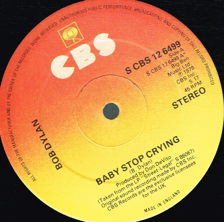 Bob Dylan - Baby Stop Crying - 12 Inch