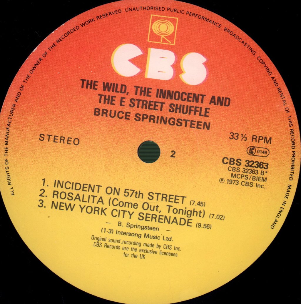 Bruce Springsteen - Wild The Innocent and The E Street Shuffle - Lp