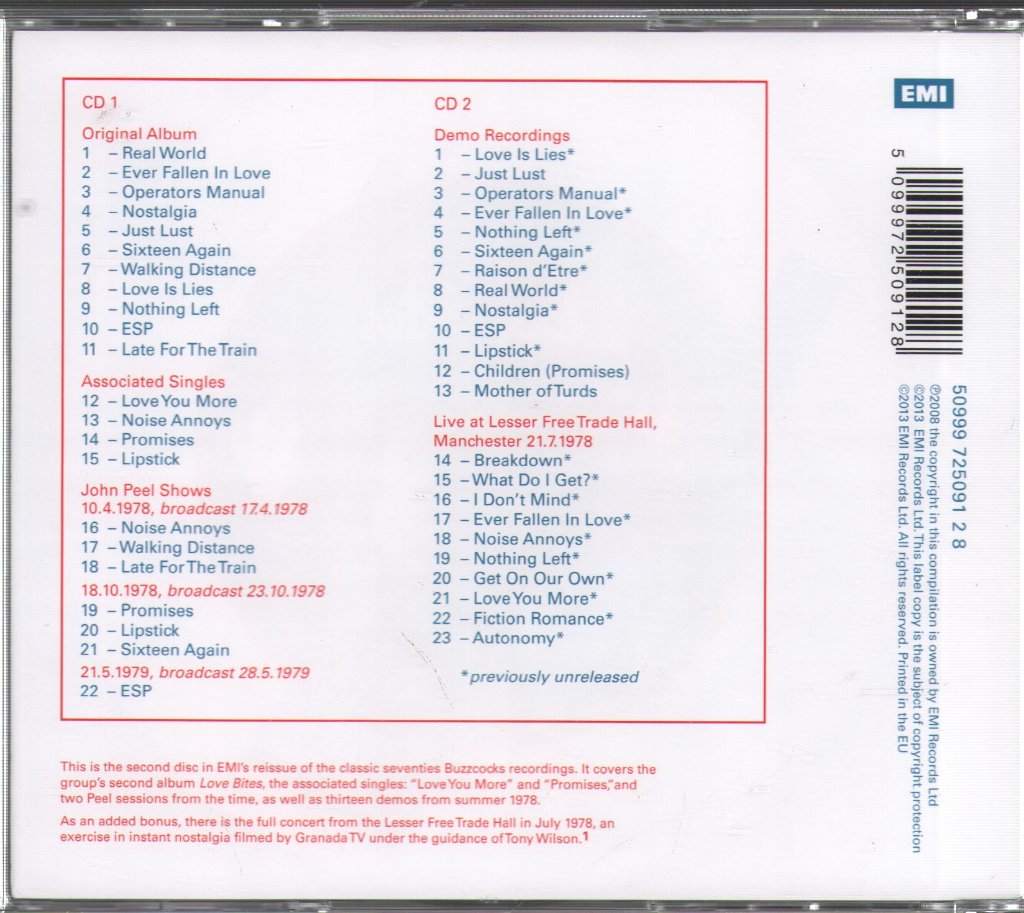Buzzcocks - Love Bites - Double Cd