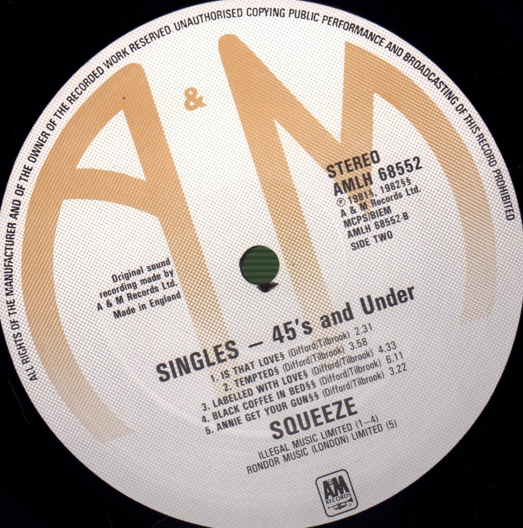 Squeeze - Singles 45'S And Under - Lp