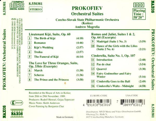 Czecho-Slovak State Philharmonic Košice,  Andrew Mogrelia - Prokofiev - Orchestral Suites - Cd