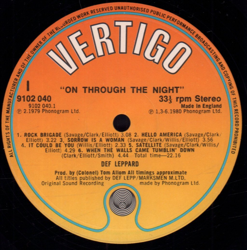 Def Leppard - On Through The Night - Lp