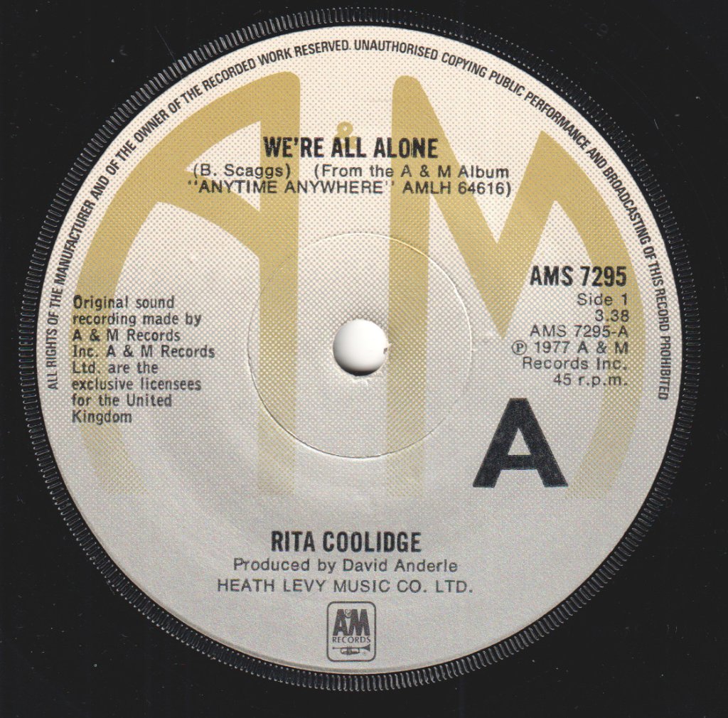 Rita Coolidge - We're All Alone - 7 Inch