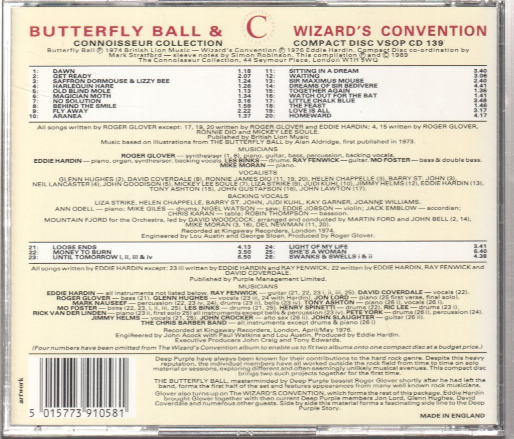 Roger Glover Jon Lord David Coverdale Glenn Hughes - Butterfly Ball And Wizard's Convention - Cd