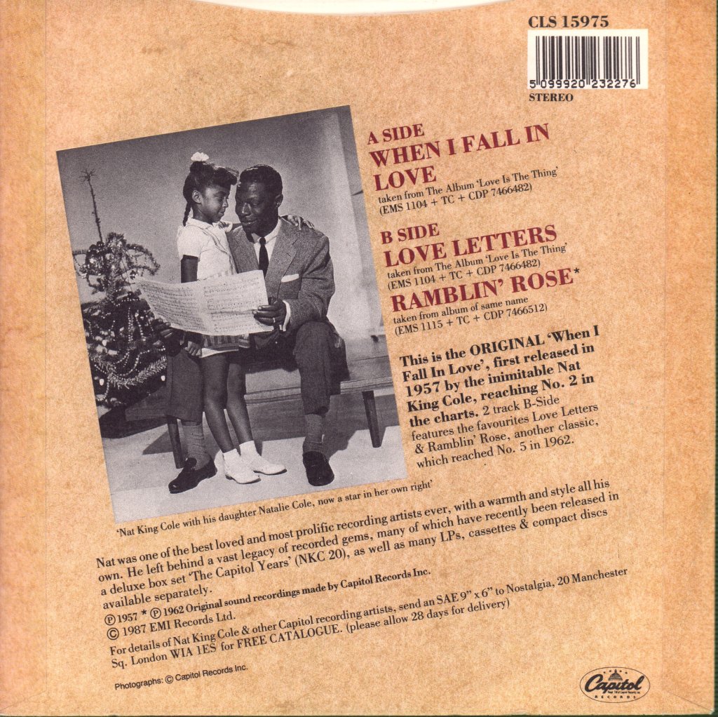 Nat King Cole - When I Fall In Love - 7 Inch