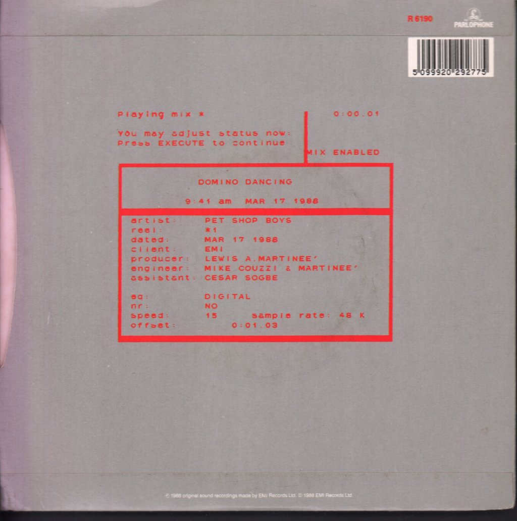 Pet Shop Boys - Domino Dancing - 7 Inch