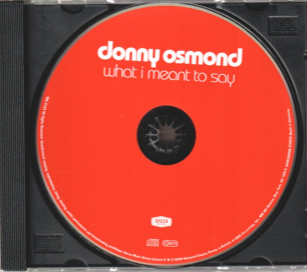 Donny Osmond - What I Meant To Say - Cd