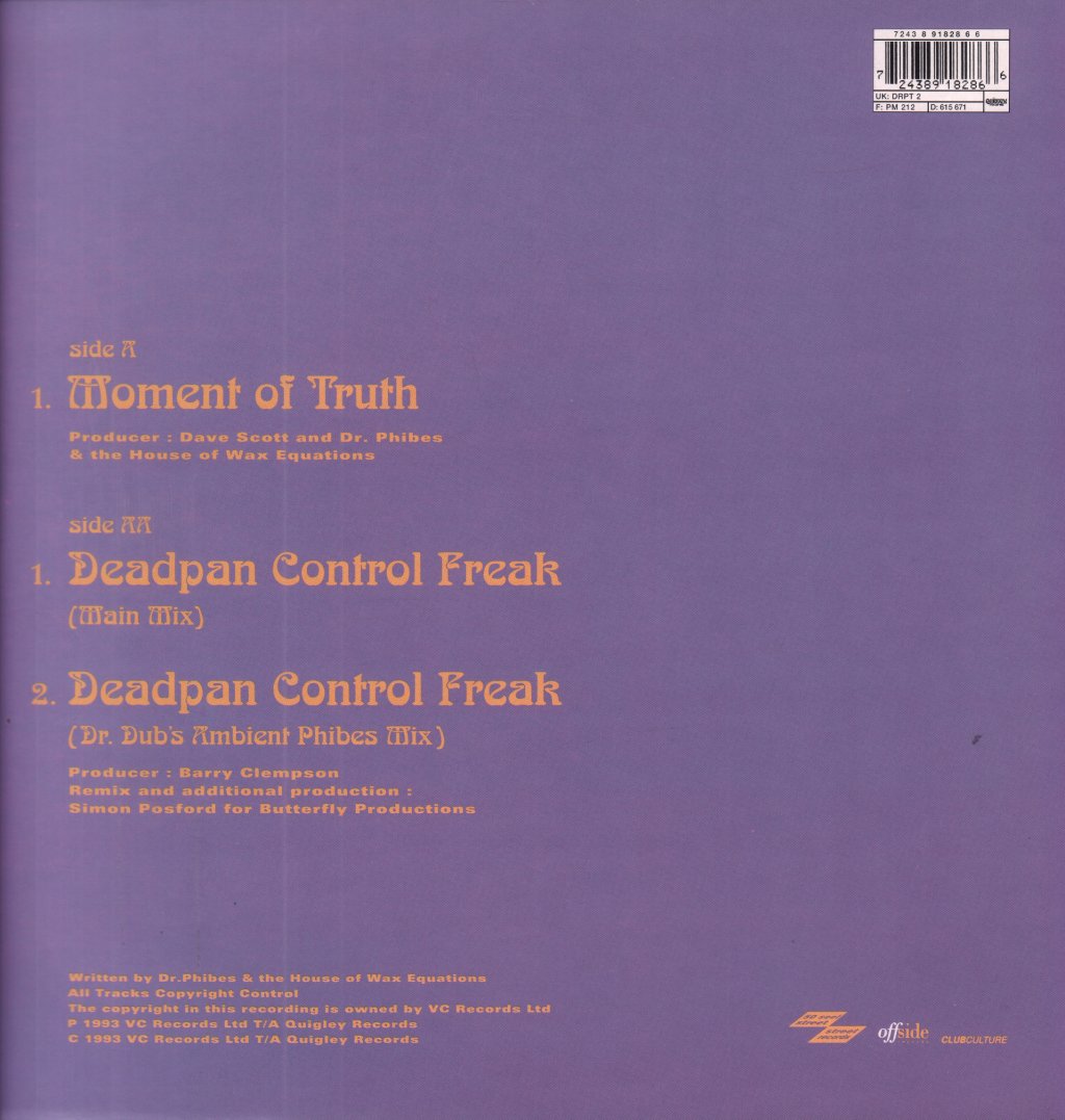 Dr Phibes And The House Of Wax Equations - Moment Of Truth - 12 Inch