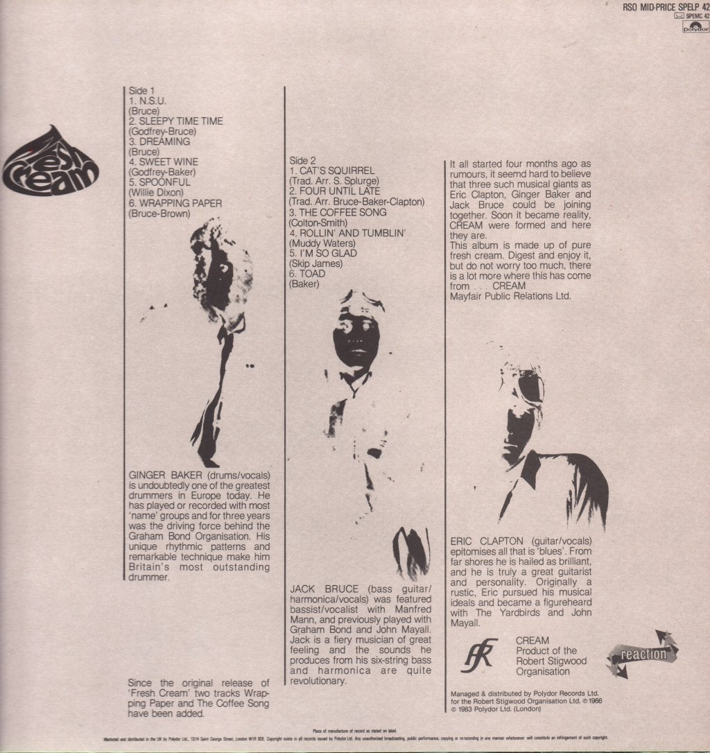 Cream - Fresh Cream - Lp