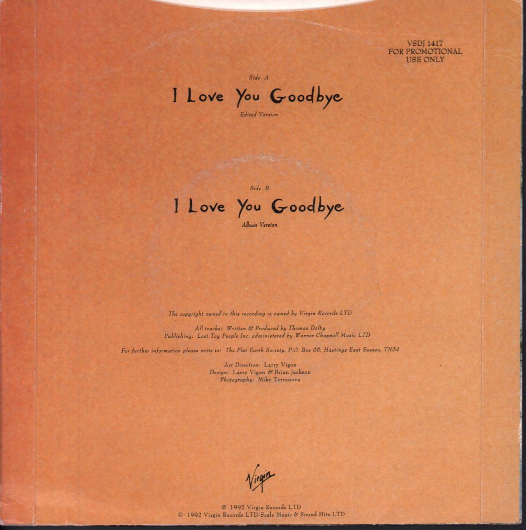 Thomas Dolby - I Love You Goodbye - 7 Inch