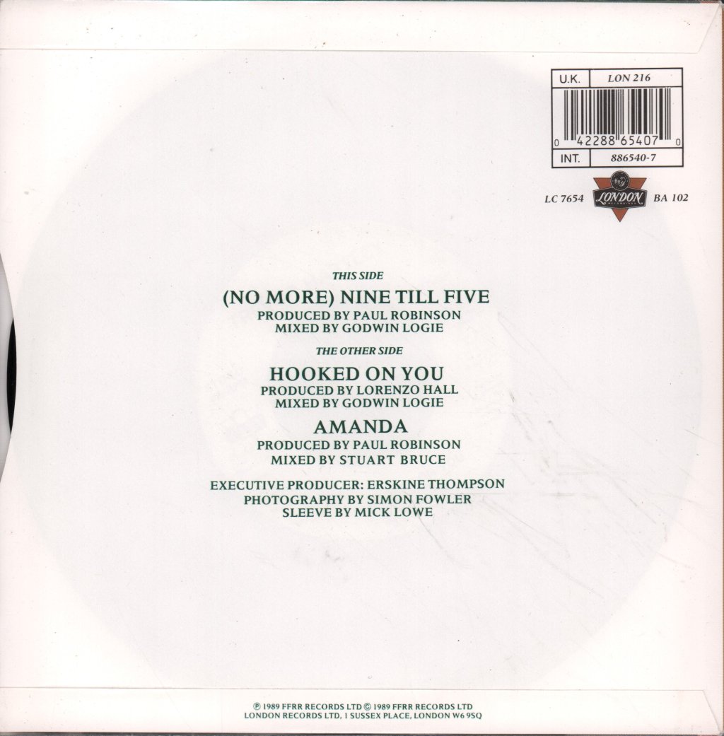 Trevor Hartley - No More Nine Till Five - 7 Inch