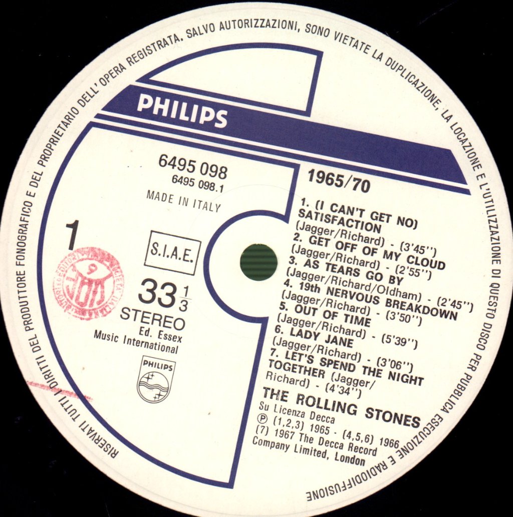 Rolling Stones - 1965/70 - Lp