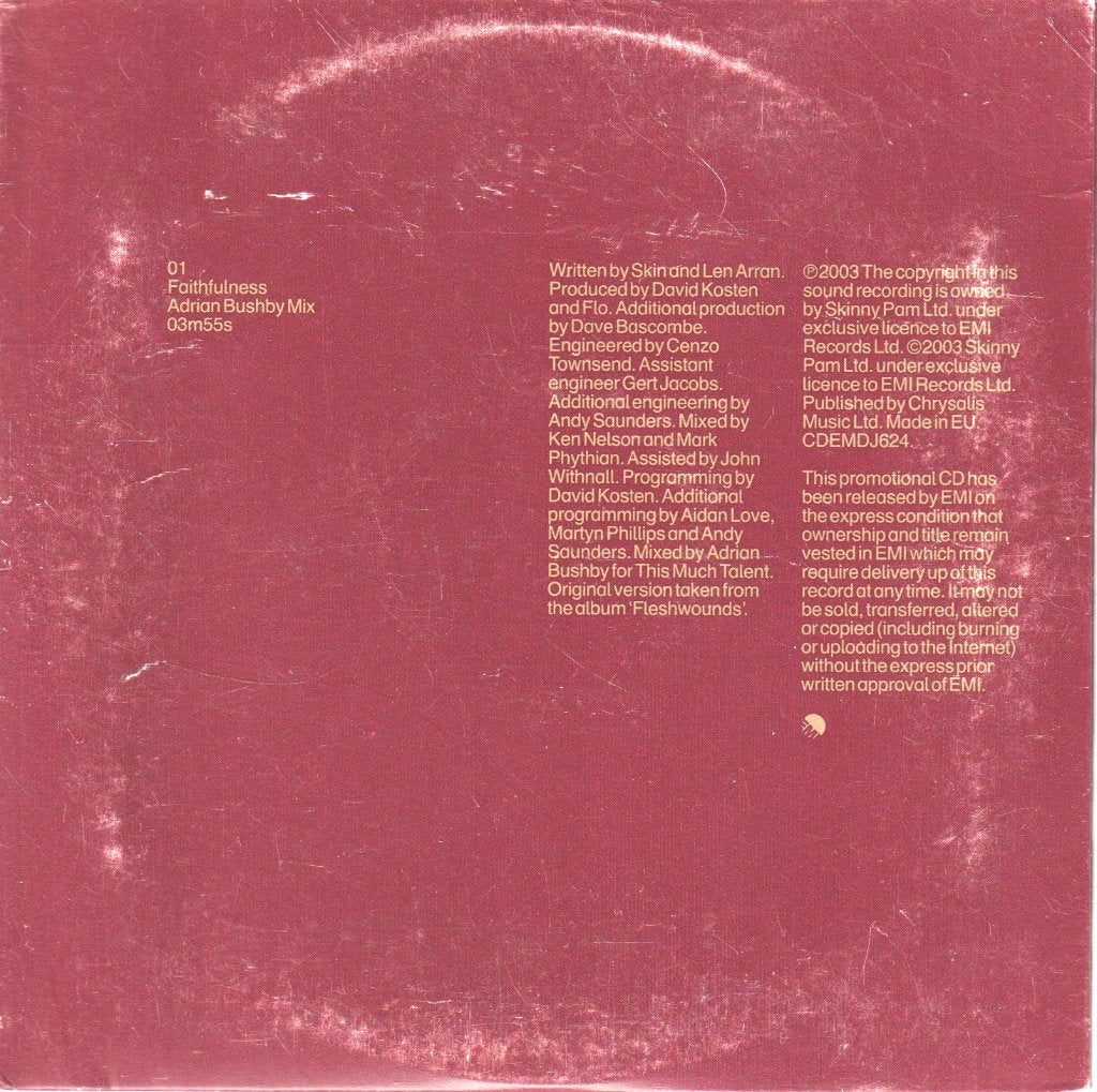 Skin (Ex Skunk Anansie) - Faithfulness - Cd