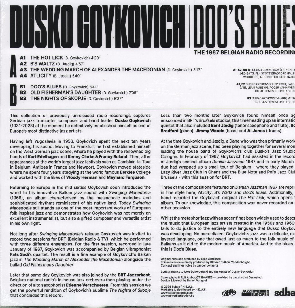Dusko Goykovich - Doo's Blues - The 1967 Belgian Radio Recordings - Lp