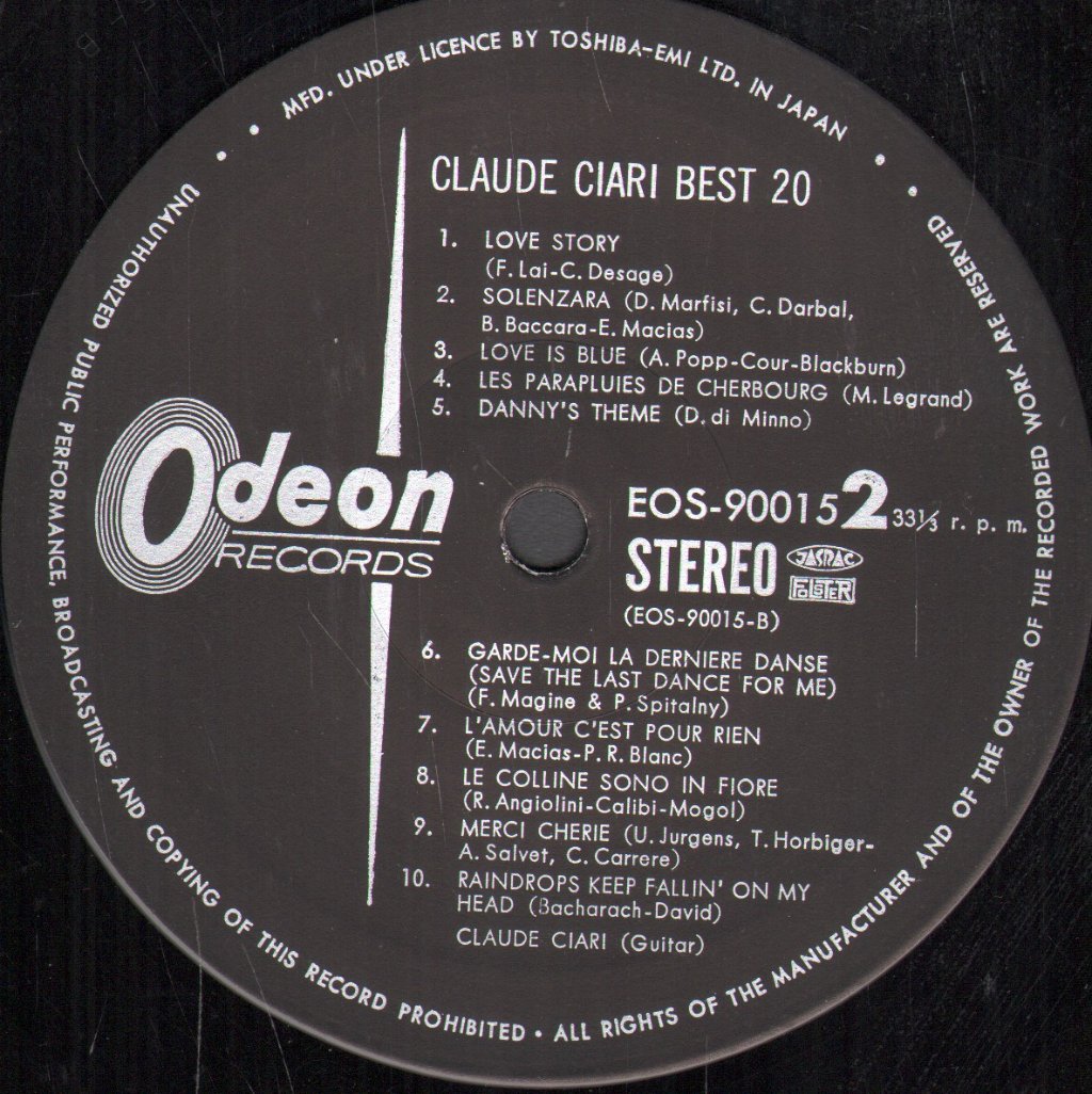 Claude Ciari - Best 20 - Lp