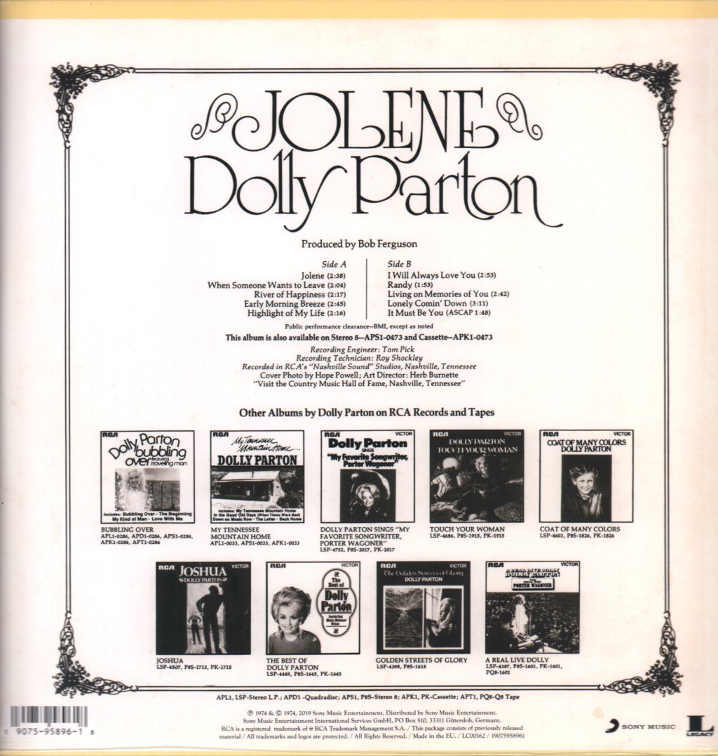 Dolly Parton - Jolene - Lp
