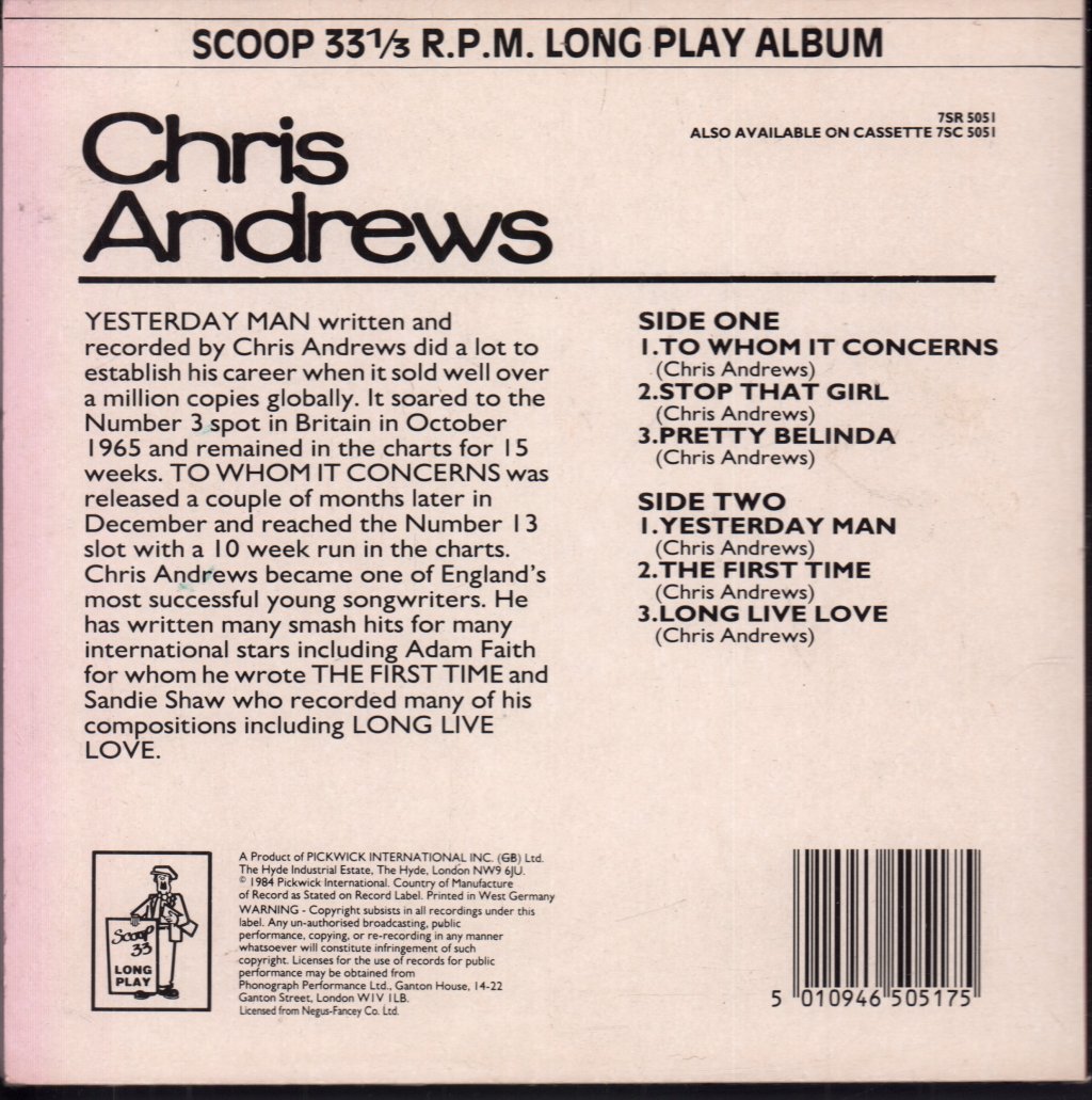 Chris Andrews - Chris Andrews - 7 Inch