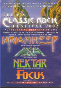 Us Classic Rock Festival 2002 - 05 And 06 October 2002 - Flyer