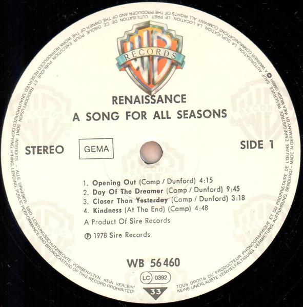 Renaissance (Rock/Prog Group) - A Song For All Seasons - Lp