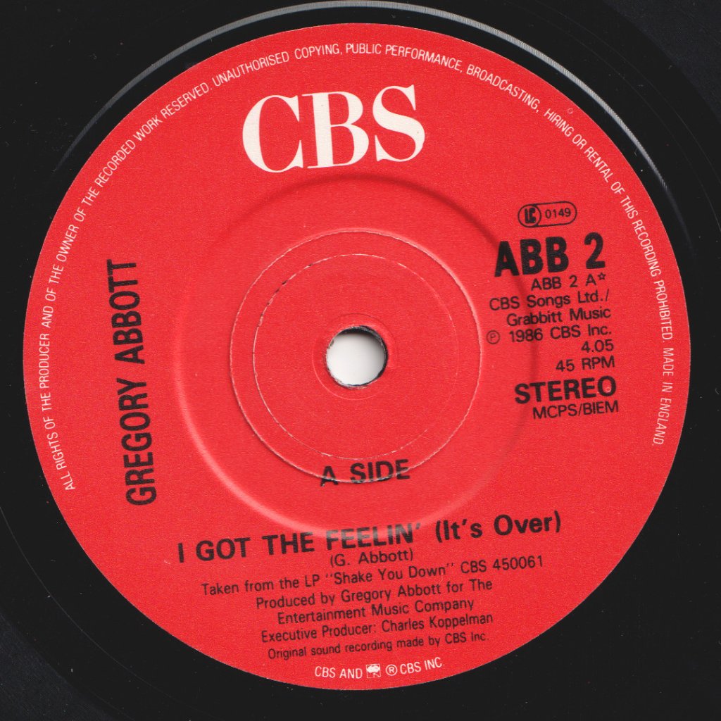 Gregory Abbott - I Got The Feelin' - 7 Inch