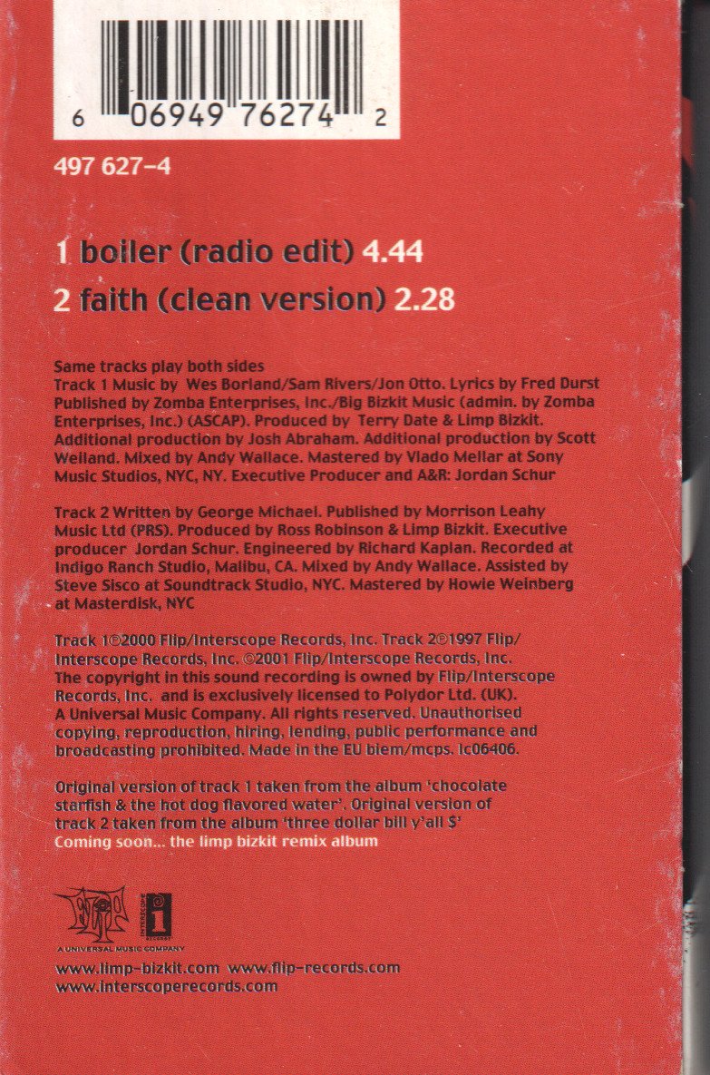 Limp Bizkit - Boiler - Cassette