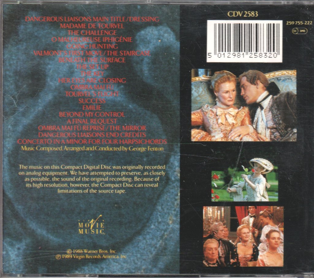 Dangerous Liaisons - Original Motion Picture Soundtrack - Cd