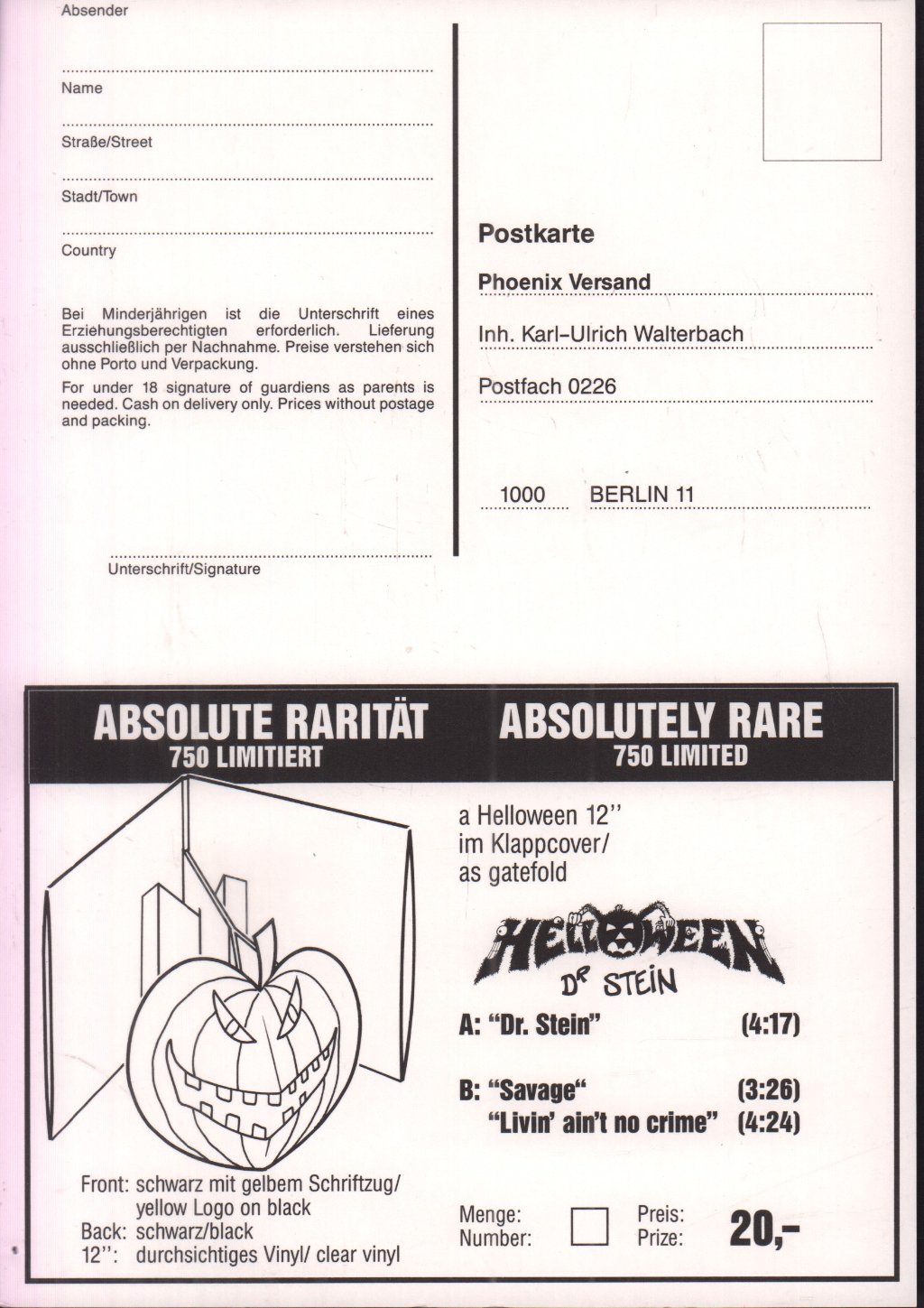 Helloween - Dr. Stein - 12 Inch