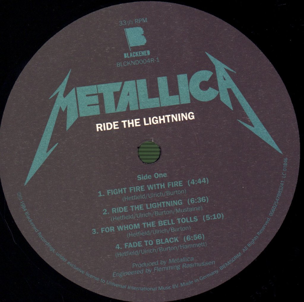 Metallica - Ride The Lightning - Lp