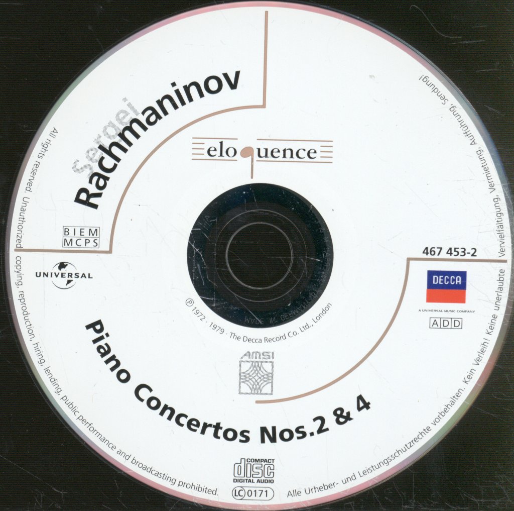 Vladimir Ashkenazy / London Symphony Orchestra / André Previn - Piano Concertos Nos.2 & 4 - Cd
