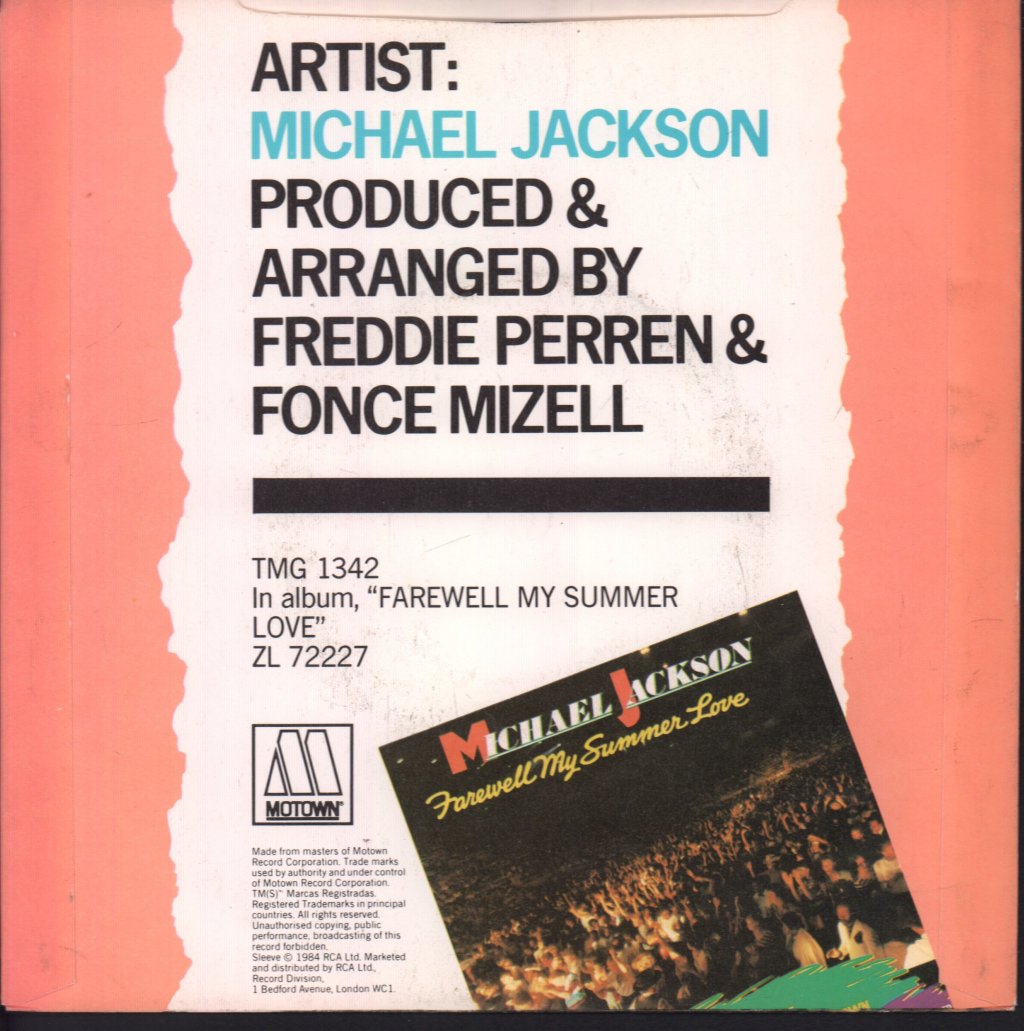 Michael Jackson - Farewell My Summer Love - 7 Inch