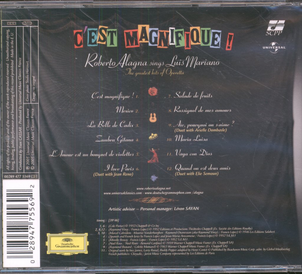 Roberto Alagna - C'Est Magnifique!: Roberto Alagna Sings Luis Mariano - Cd
