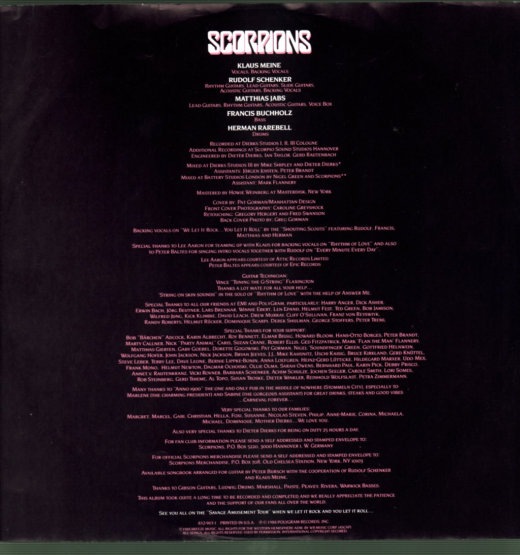 Scorpions - Savage Amusement - Lp