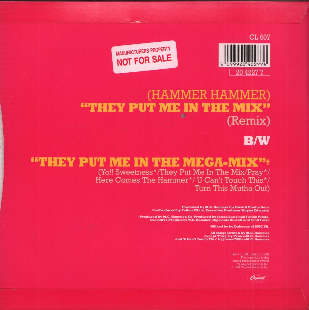 Mc Hammer - They Put Me In The Mix - 7 Inch