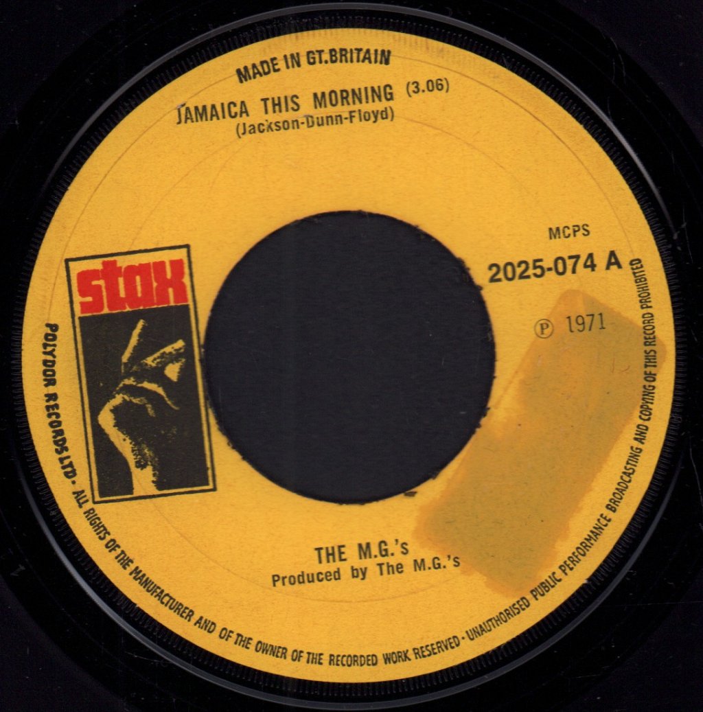 Mg's/Booker T And The Mg's - Jamaica This Morning - 7 Inch