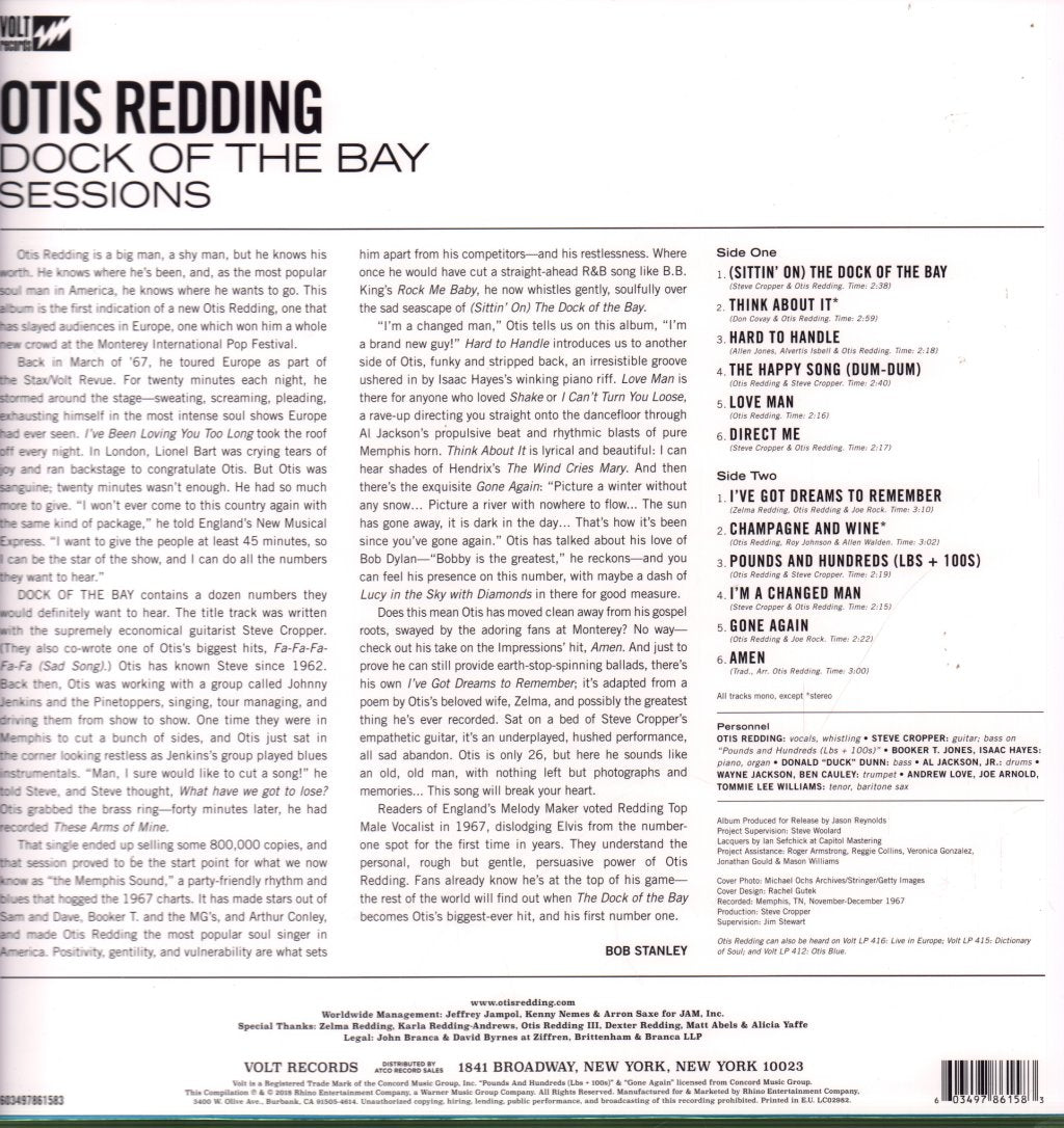 Otis Redding - Dock Of The Bay Sessions - Lp