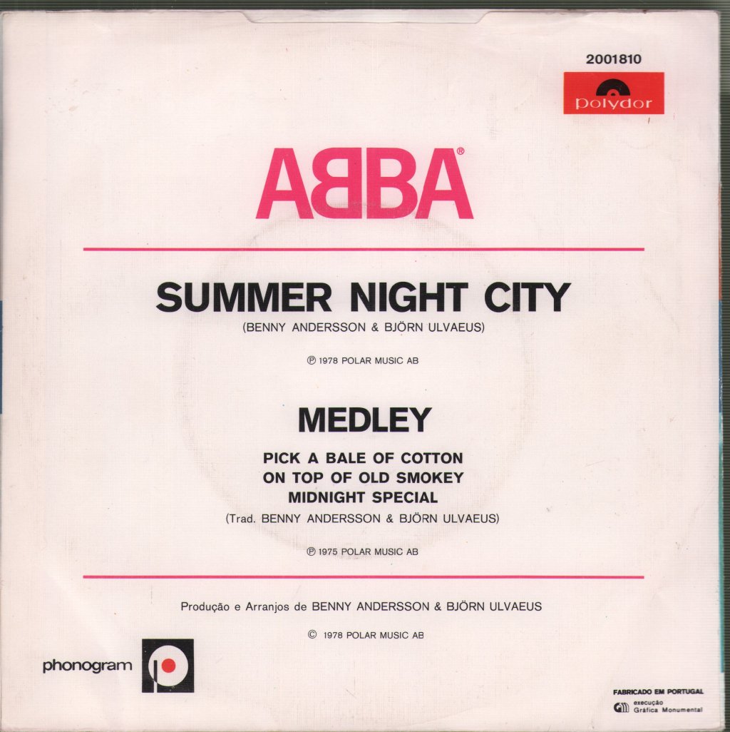 ABBA - Summer Night City - 7 Inch