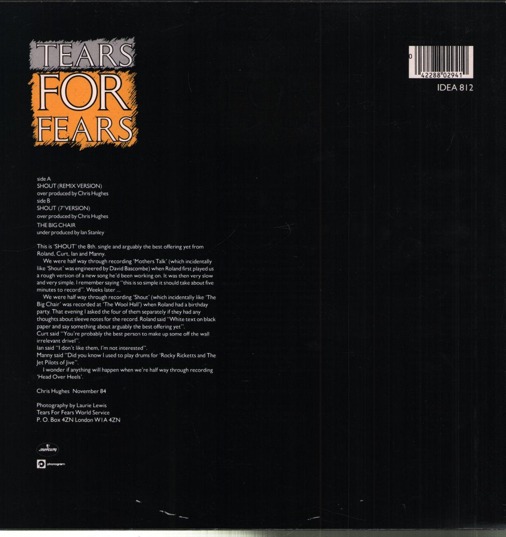 Tears For Fears - Shout - 12 Inch