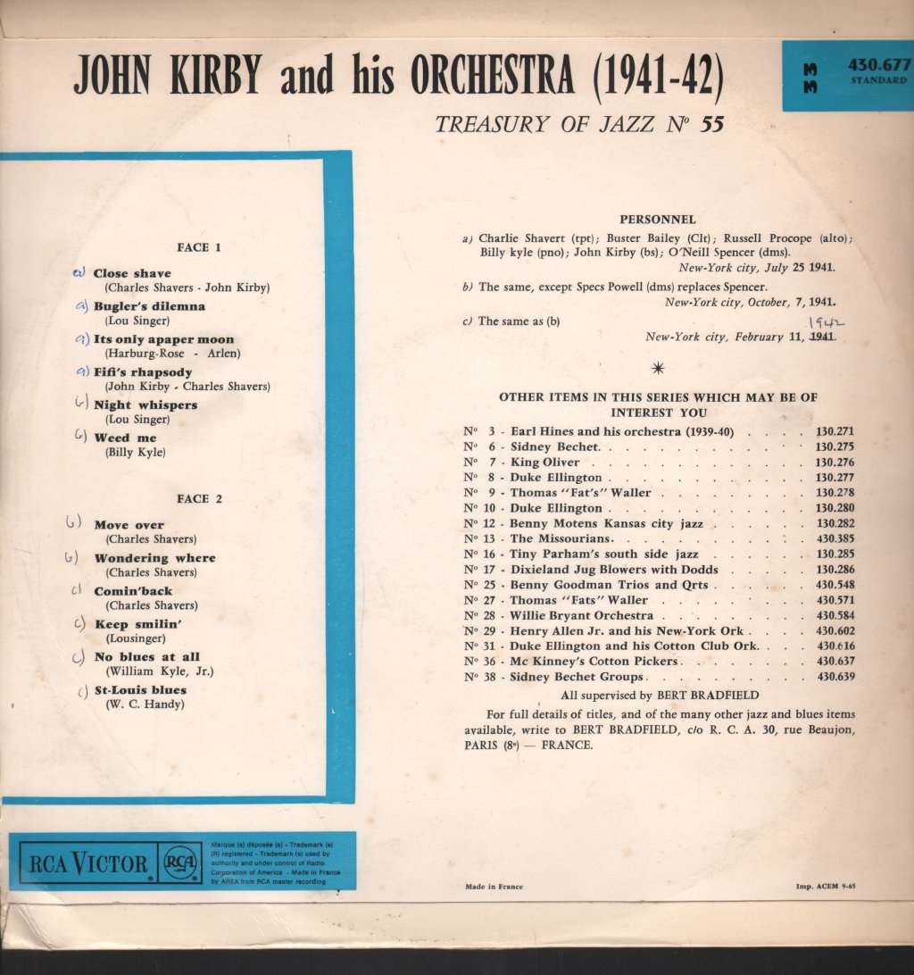 Jack Kirby and his Orchestra - John Kirby And His Orchestra 1941 - 1942 - Lp