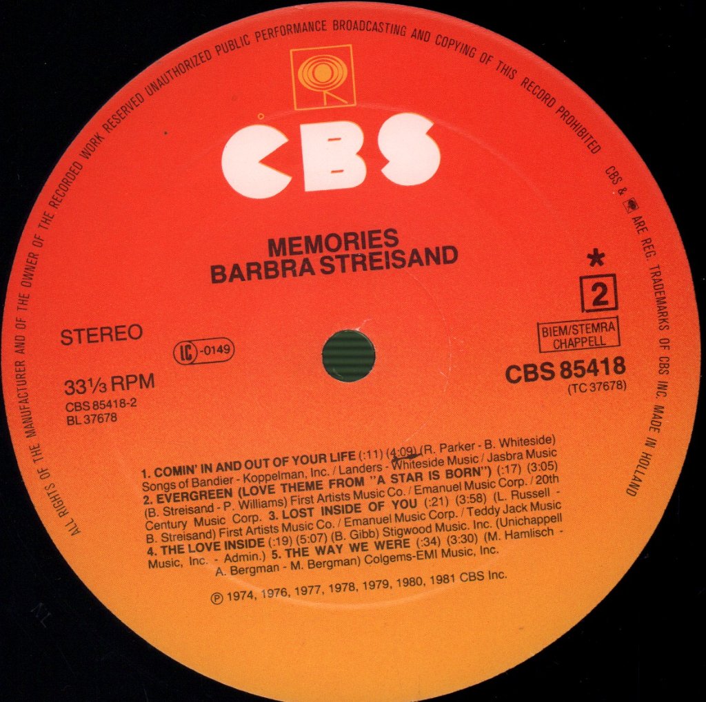 Barbra Streisand - Memories - Lp