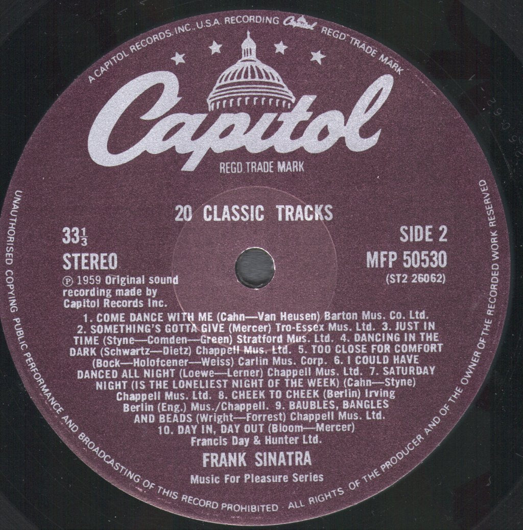 Frank Sinatra - 20 Classic Tracks - Lp