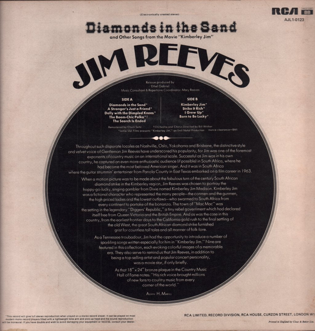 Jim Reeves - Diamonds In The Sand - Lp