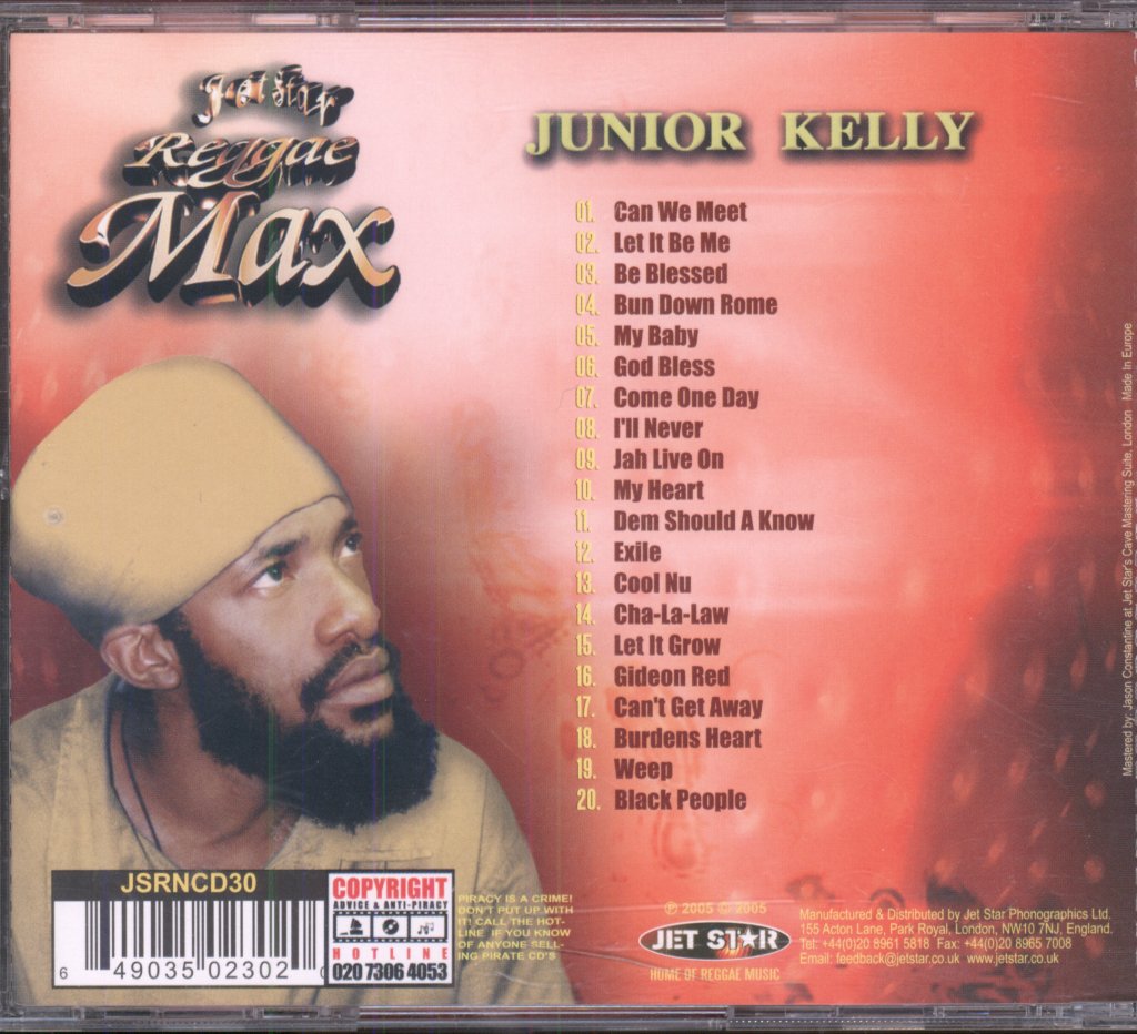 Junior Kelly - Jet Star Reggae Max - Cd