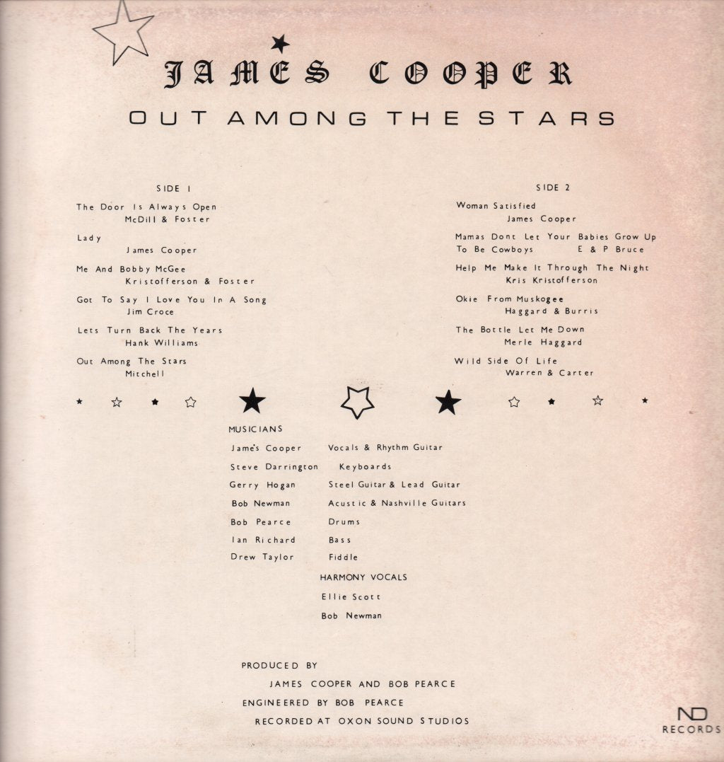 James Cooper - Out Among The Stars - Lp
