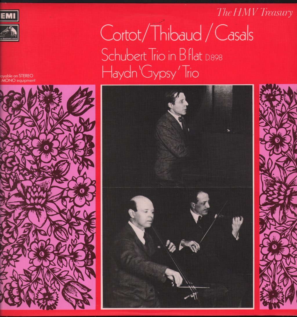 Cortot/Thibaud/Casals - Schubert Trio No 1 In B Flat - Lp