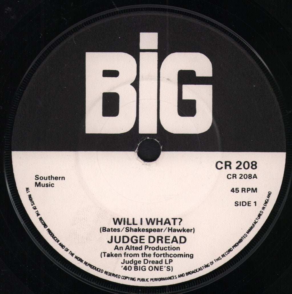 Judge Dread - Will I What - 7 Inch