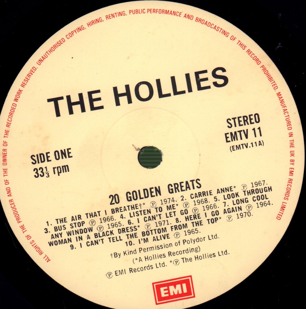 Hollies - 20 Golden Greats - Lp