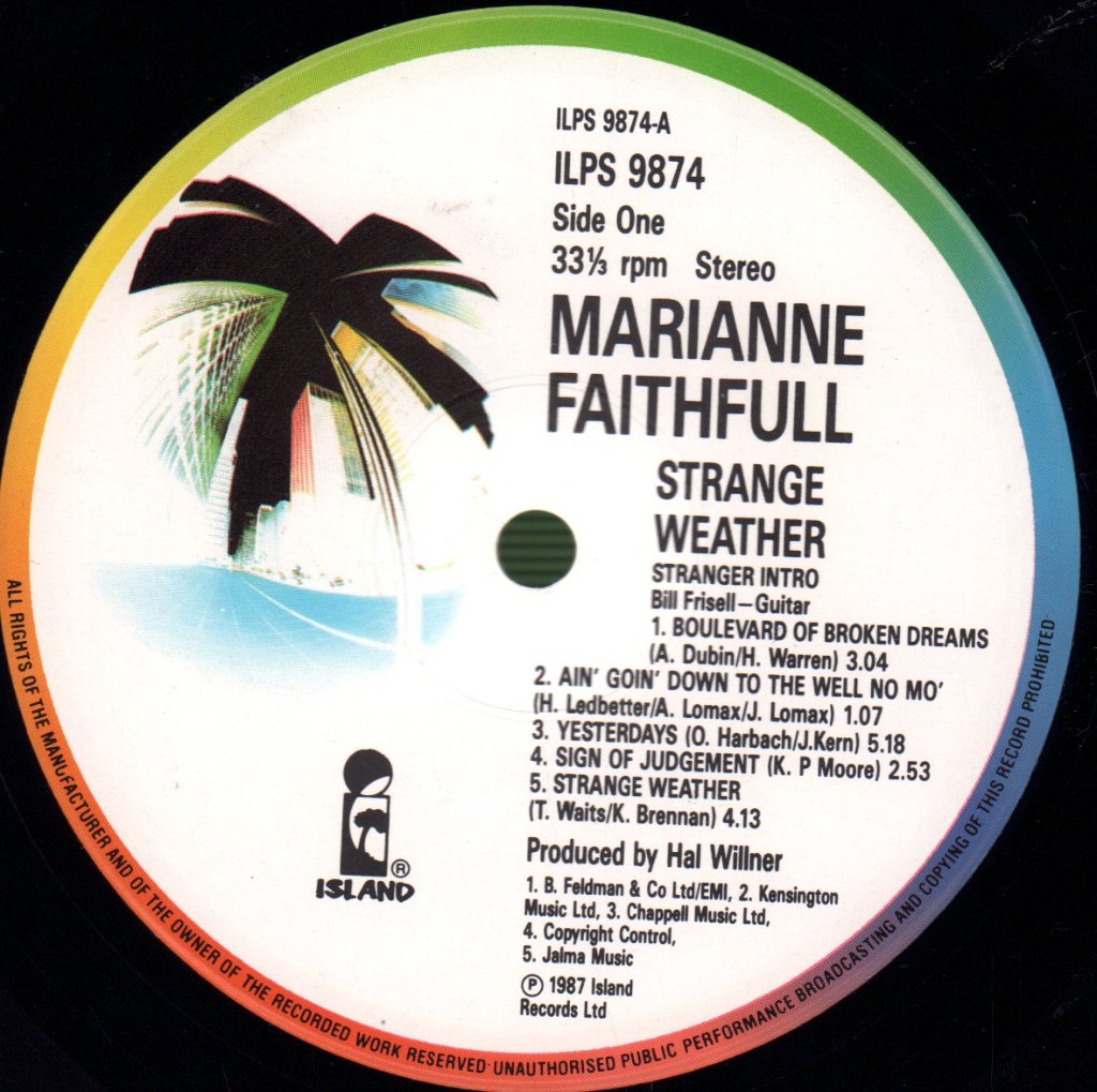 Marianne Faithfull - Strange Weather - Lp