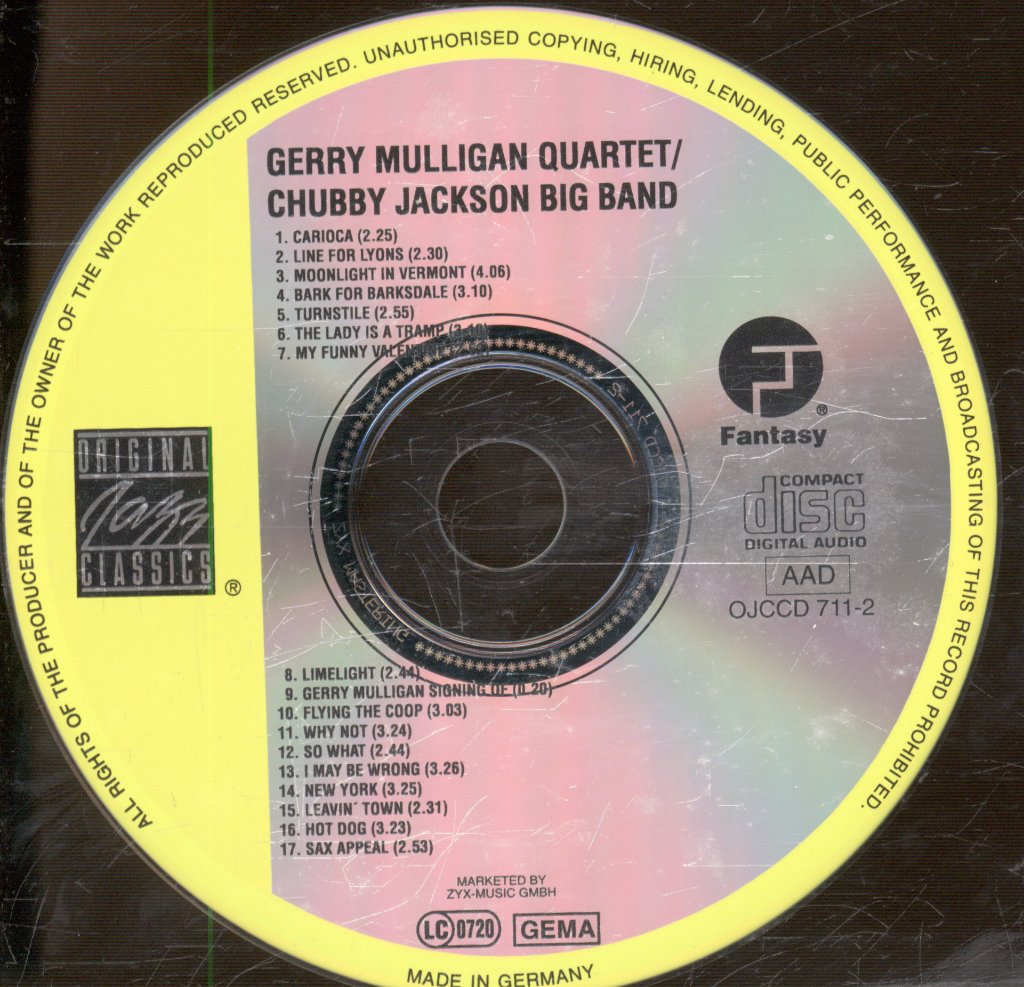 Gerry Mulligan Quartet / Chubby Jackson's Big Band - Gerry Mulligan Quartet / Chubby Jackson Big Band - Cd