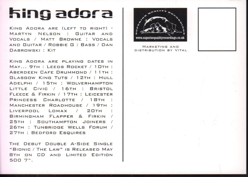 King Adora - Bionic / The Law - 7 Inch