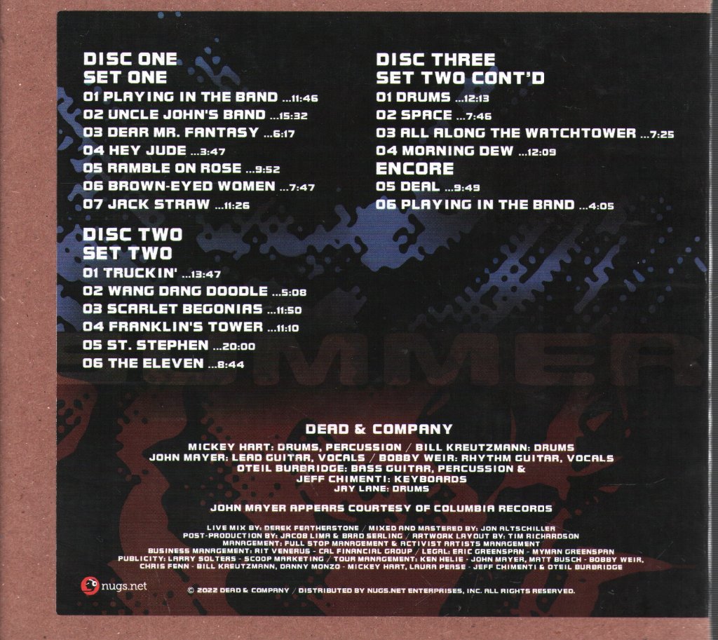 Dead & Company - Citi Field, New York, NY, July 16, 2022 - Cd Set